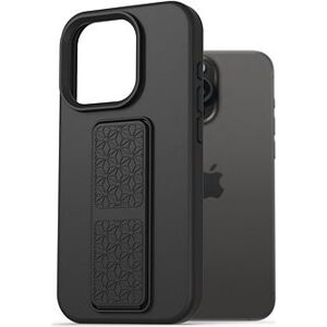 AlzaGuard Liquid Silicone Case with Stand pre iPhone 15 Pro Max čierny