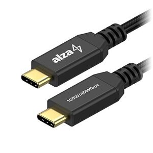 AlzaPower AluCore USB-C to USB-C 2.0 100W 0.5m čierny