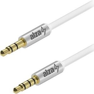 AlzaPower Alucore Audio 3,5 mm Jack 4P-TRRS (M) to 3,5 mm Jack (M) 0,5 m strieborný