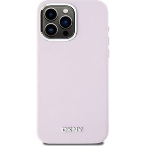 DKNY Liquid Silicone Silver Metal Logo Magsafe Zadný Kryt na iPhone 15 Pro Max Pink