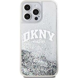 DKNY Liquid Glitter Arch Logo Zadný Kryt na iPhone 15 Pro Max Transparent