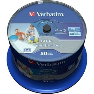 VERBATIM BD-R SL DataLife 25 GB, 6×, printable, spindle 50 ks