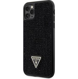 Guess Rhinestones Triangle Metal logo kryt pre iPhone 11 Pro Black