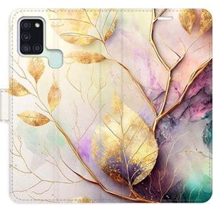 iSaprio flip puzdro Gold Leaves 02 pre Samsung Galaxy A21s