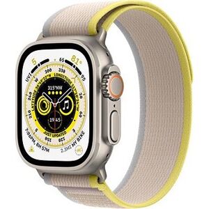 Apple Watch Ultra 49 mm titánové puzdro so žlto-béžovým trailovým ťahom – M/L