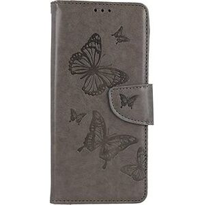 TopQ Pouzdro Xiaomi Redmi 12C knížkové Butterfly šedé 113202